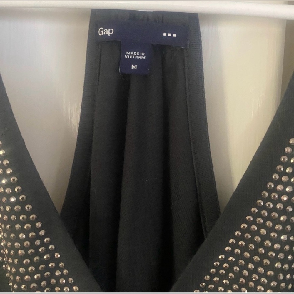 GAP Dark Grey Dress with Embellished Neckline. Size M - Picture 3 of 6